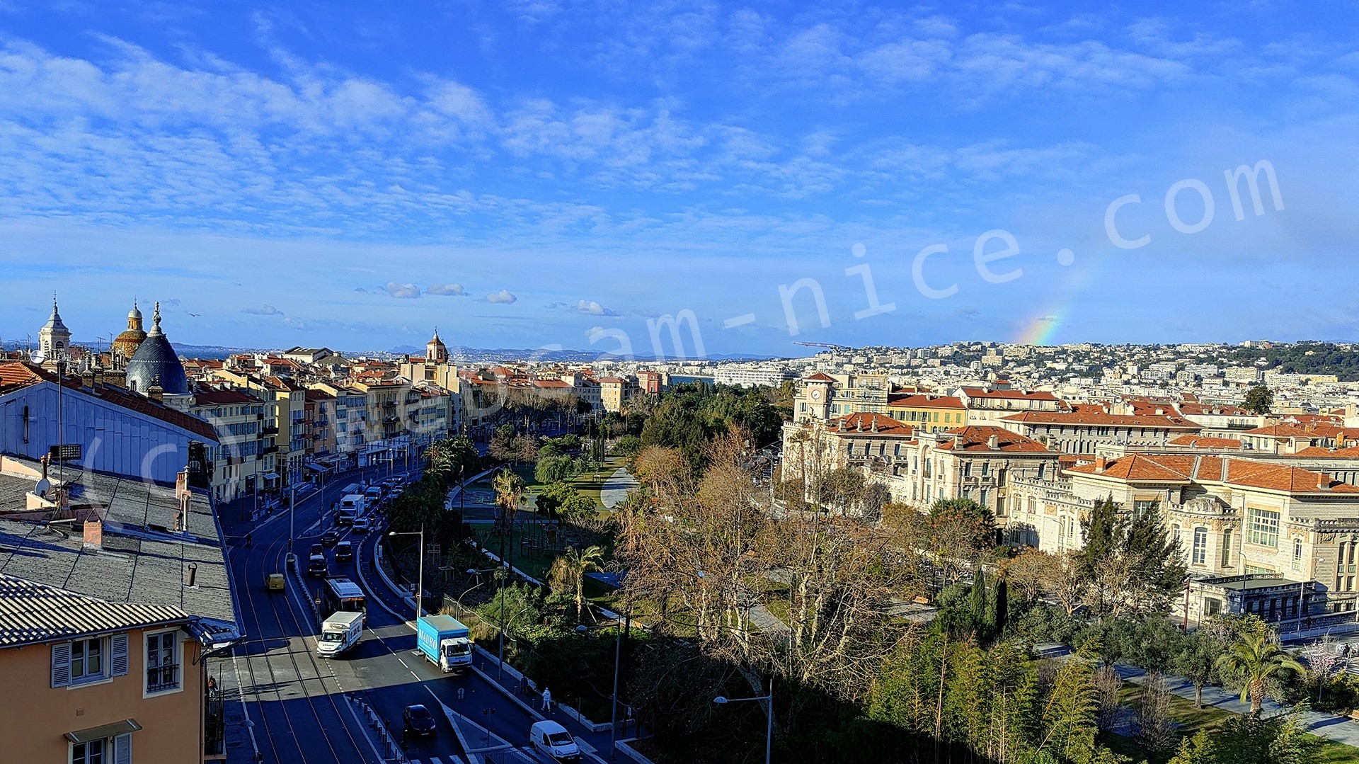 Images de Nice sur la Coulée verte, Boulevard Jean Jaurès, Vieux Nice, Garibaldi, promenade du Paillon, Collines Niçoises, Mont Boron, Observatoire, Théâtre de Nice, Acropolis, Sunset, travaux nouvelle coulée verte, théâtre