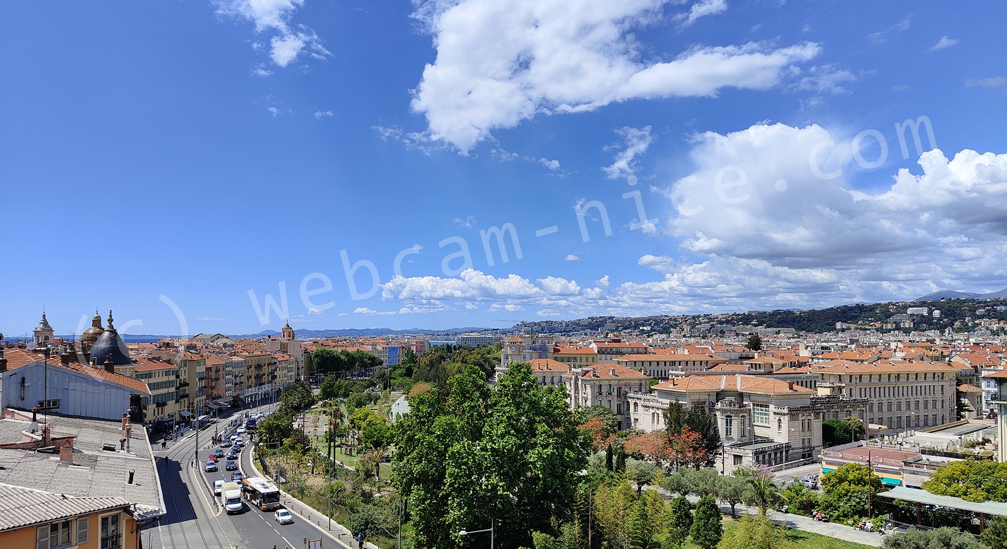 Images de Nice sur la Coulée verte, Boulevard Jean Jaurès, Vieux Nice, Garibaldi, promenade du Paillon, Collines Niçoises, Mont Boron, Observatoire, Théâtre de Nice, Acropolis, Sunset, travaux nouvelle coulée verte, théâtre