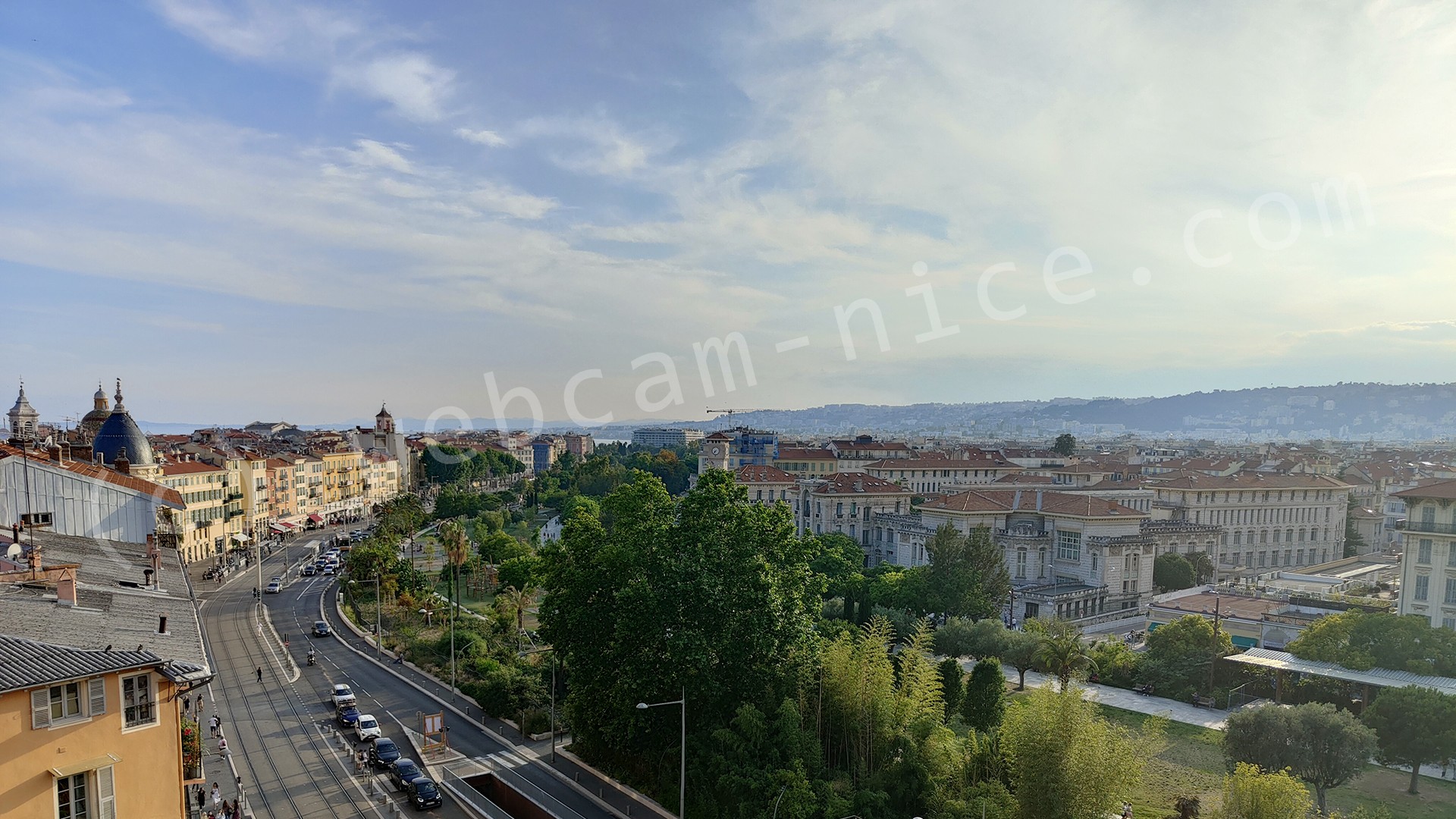 Images de Nice sur la Coulée verte, Boulevard Jean Jaurès, Vieux Nice, Garibaldi, promenade du Paillon, Collines Niçoises, Mont Boron, Observatoire, Théâtre de Nice, Acropolis, Sunset, travaux nouvelle coulée verte, théâtre